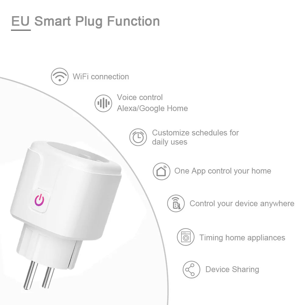 Presa Smart Wi-Fi 16A Schuko con Monitoraggio Consumi (kWh) – Alexa/Google