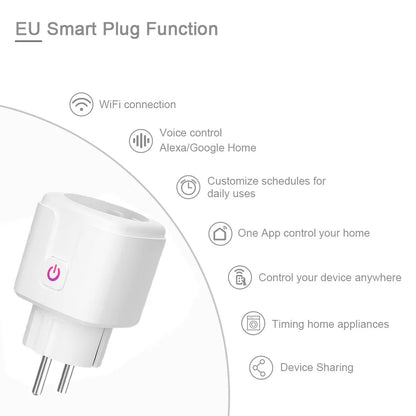 Presa Smart Wi-Fi 16A Schuko con Monitoraggio Consumi (kWh) – Alexa/Google